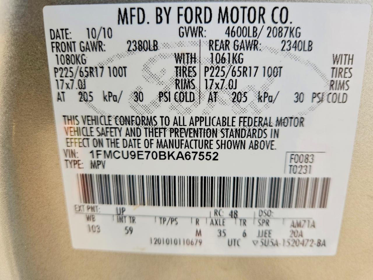 2011 FORD ESCAPE LIMITED photo 37