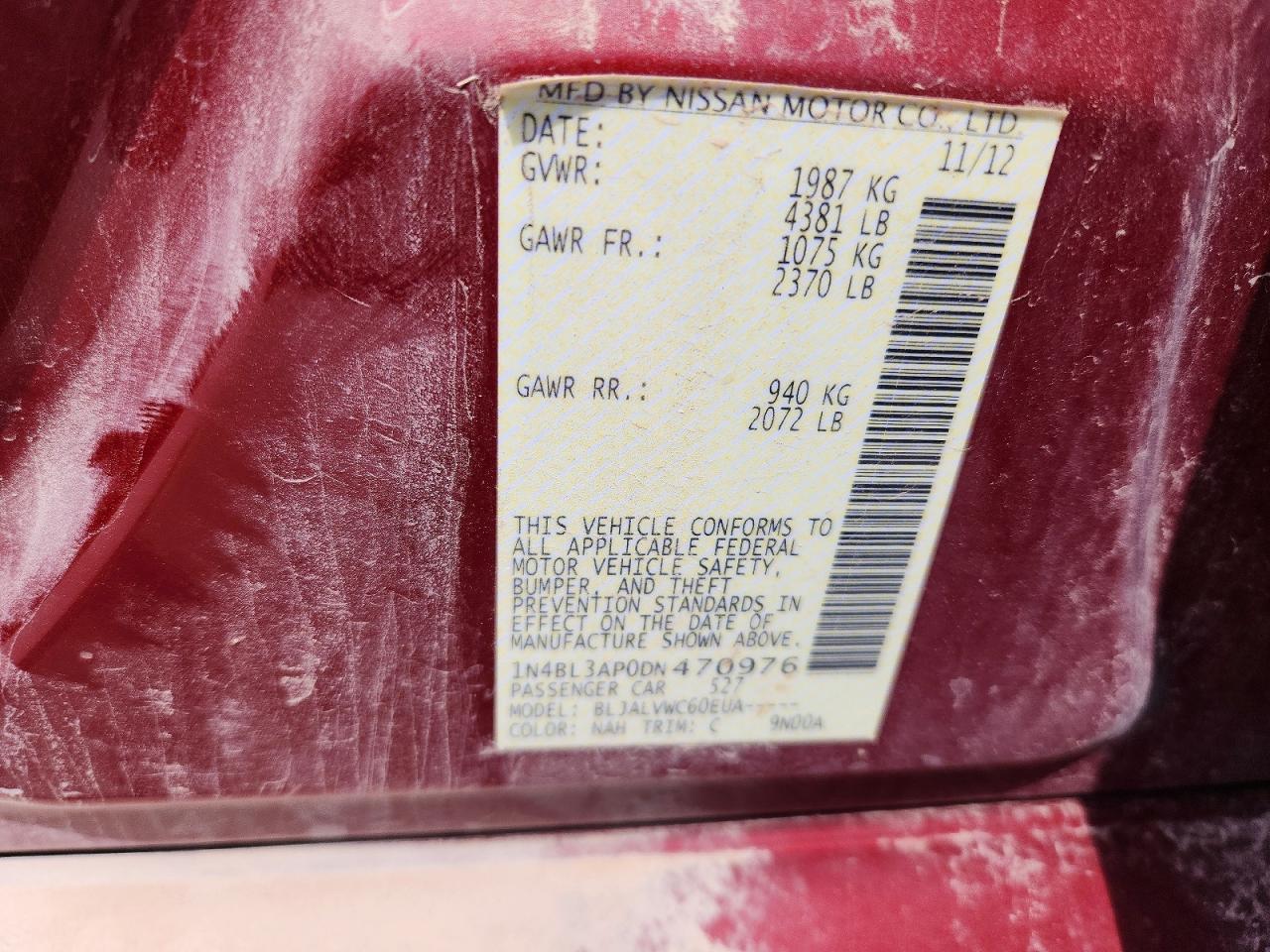 2013 NISSAN ALTIMA 3.5 S photo 23