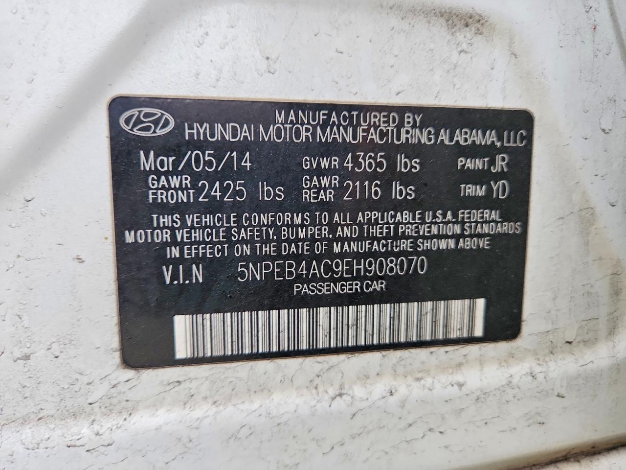 2014 HYUNDAI SONATA GLS photo 34