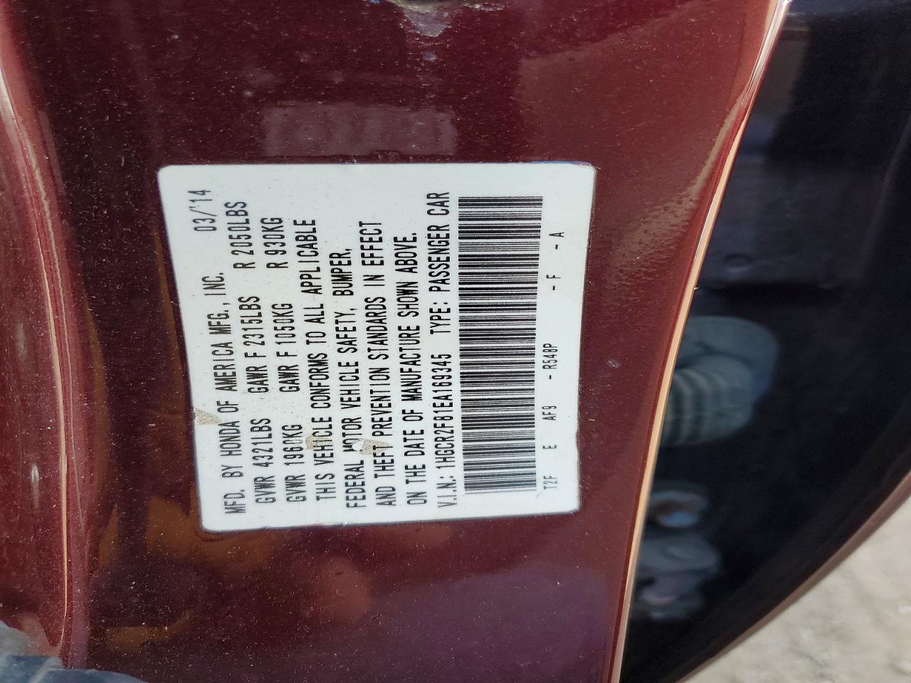2014 HONDA ACCORD EXL photo 23