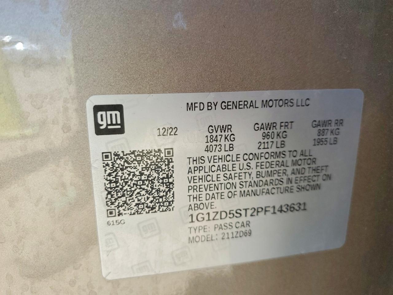 2023 CHEVROLET MALIBU LT photo 13