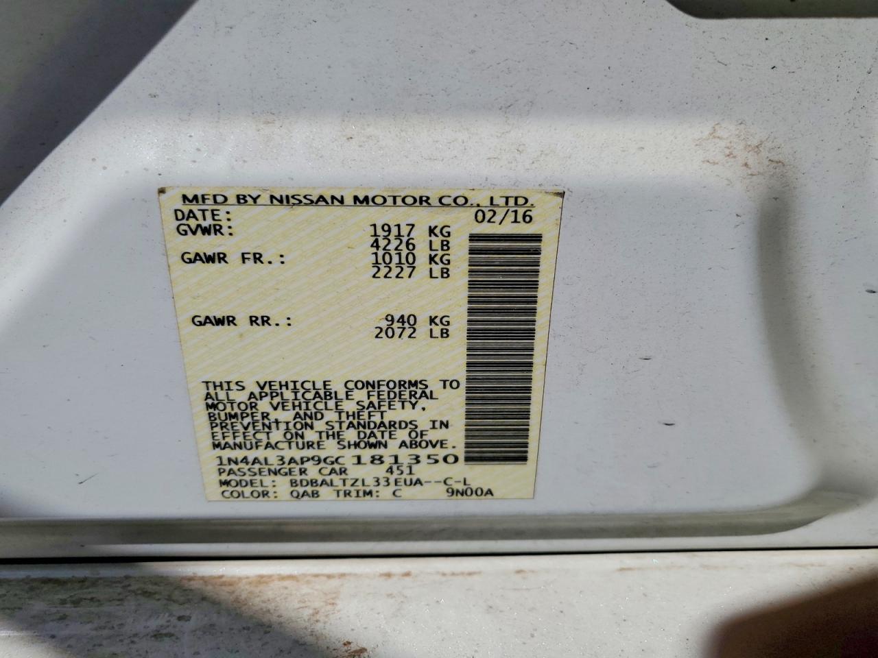 2016 NISSAN ALTIMA 2.5 SL photo 23