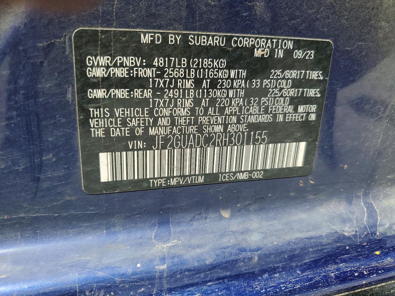 2024 SUBARU CROSSTREK PREMIUM photo 25