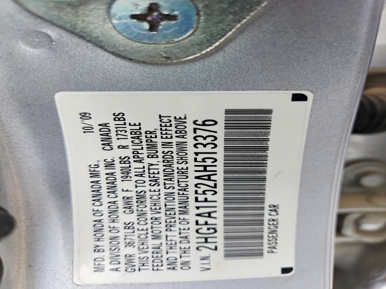 2010 HONDA CIVIC LX photo 25