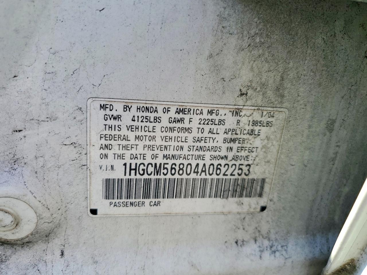 2004 HONDA ACCORD EX photo 23