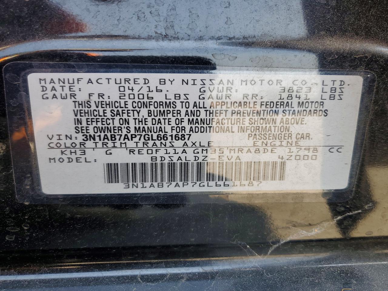 2016 NISSAN SENTRA SV photo 23