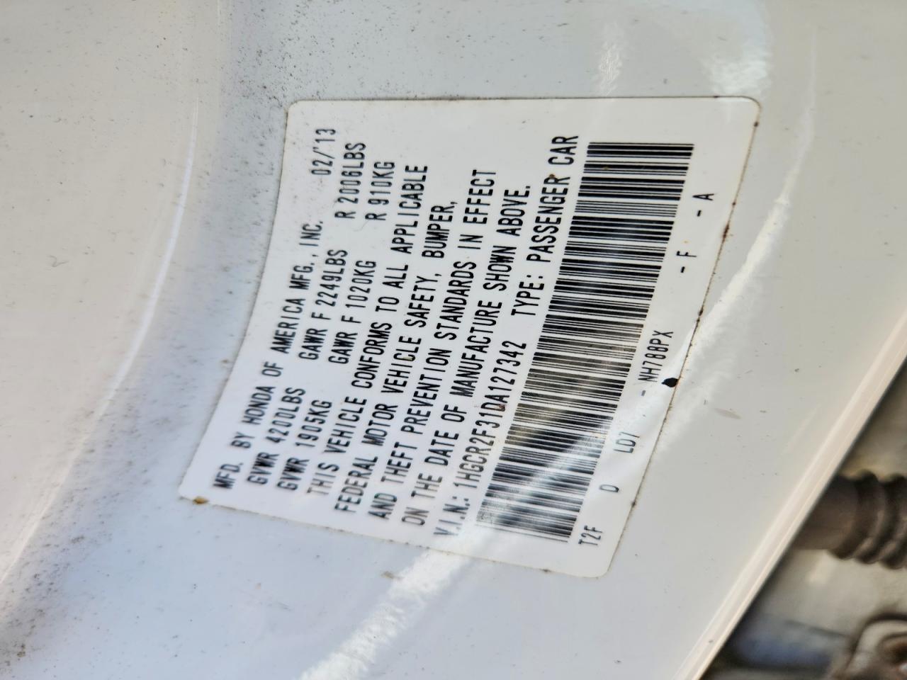 2013 HONDA ACCORD LX photo 23