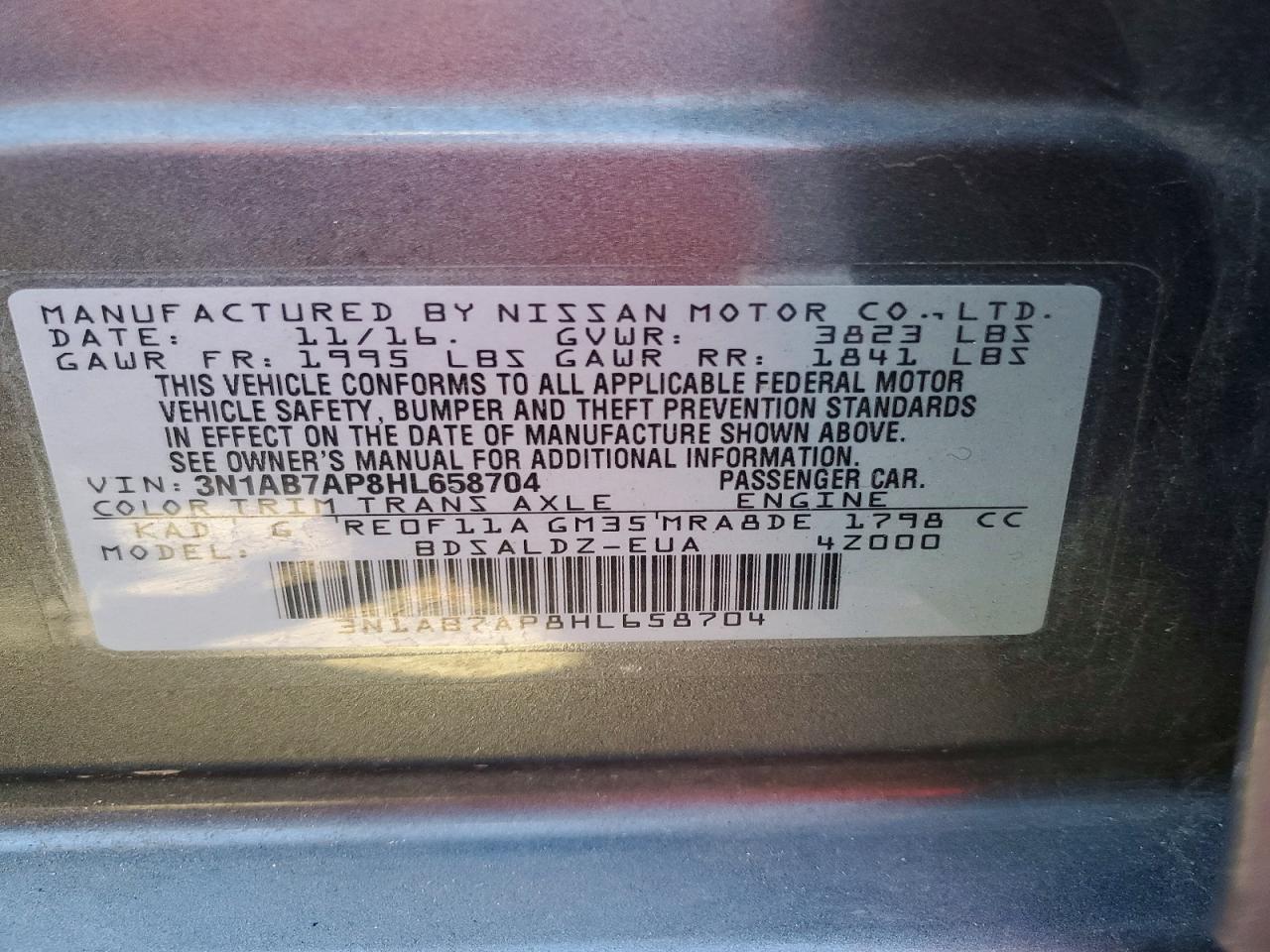 2017 NISSAN SENTRA SV photo 34