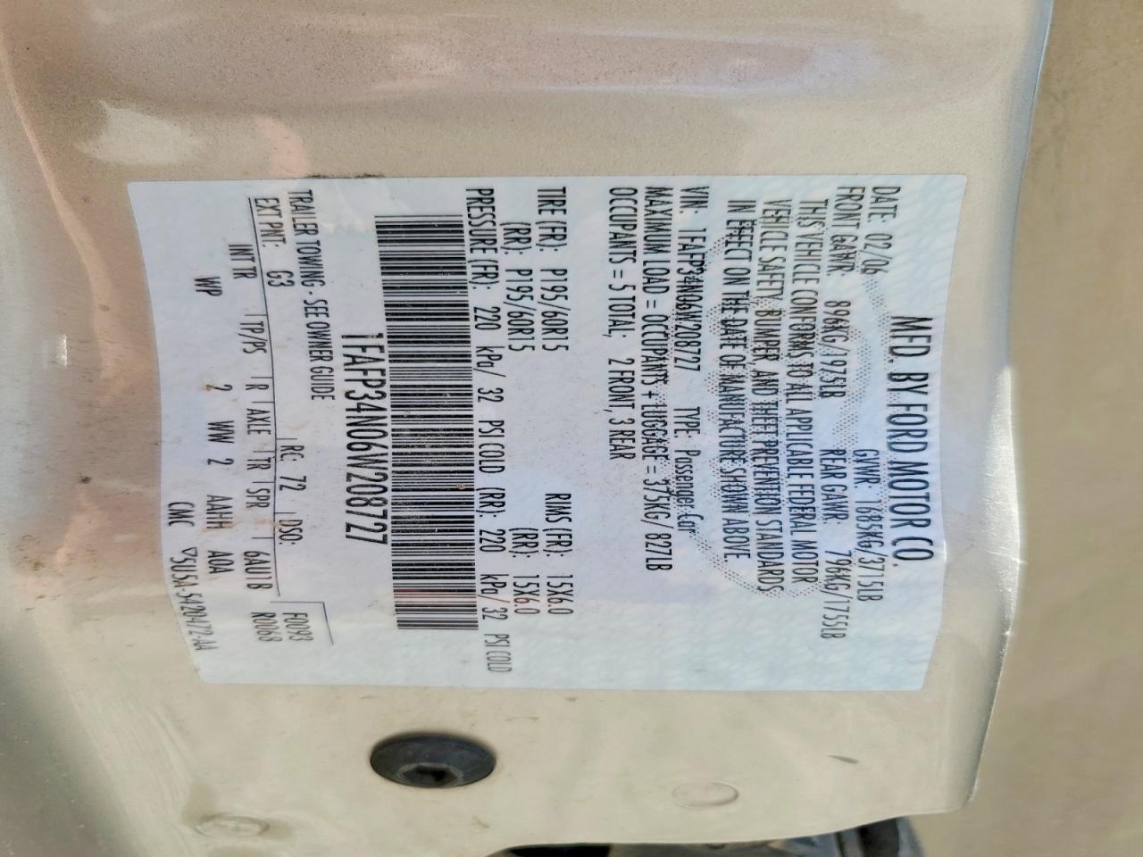 2006 FORD FOCUS ZX4 photo 25