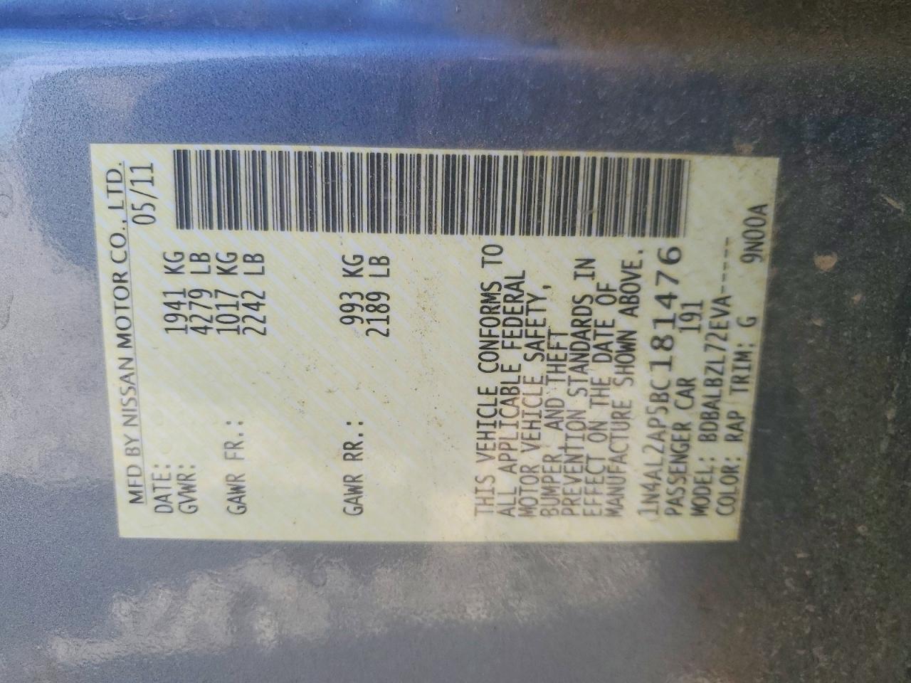2011 NISSAN ALTIMA 2.5 photo 23