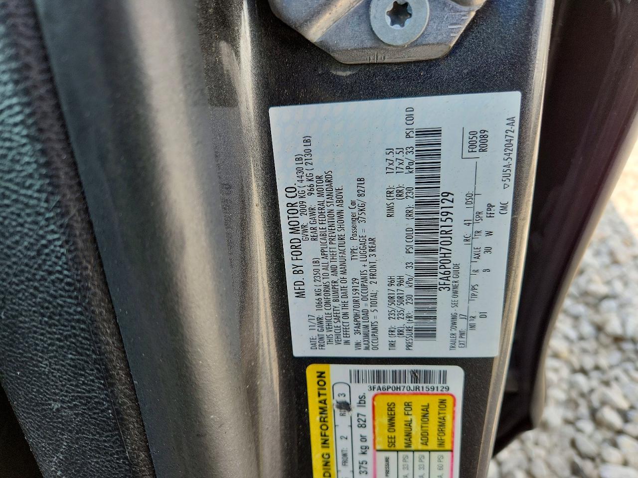 2018 FORD FUSION SE photo 12