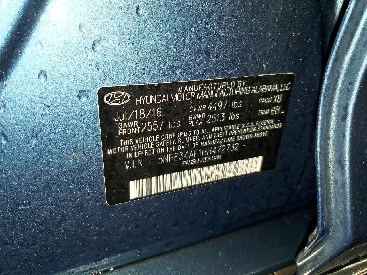2017 HYUNDAI SONATA LIMITED photo 37