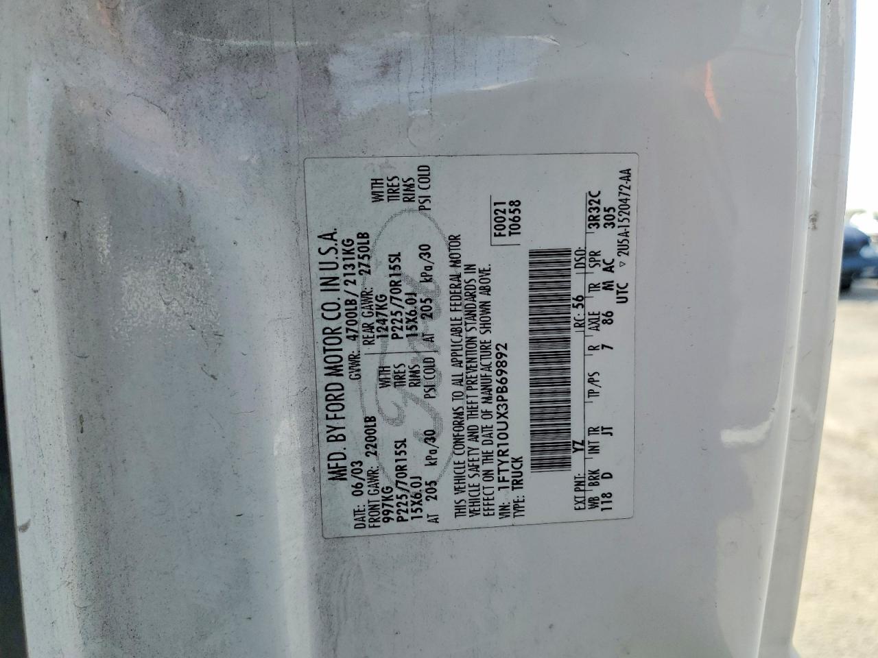 2003 FORD RANGER photo 12