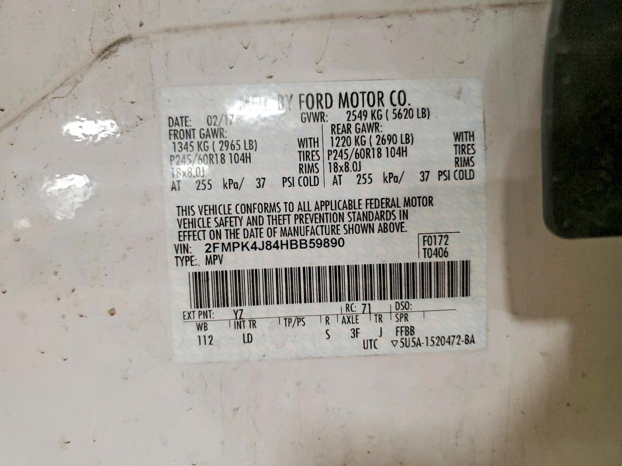 2017 FORD EDGE SEL photo 27
