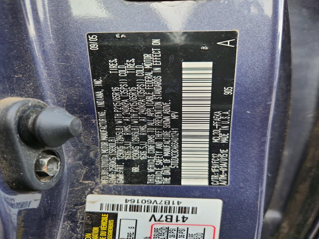 2006 TOYOTA SIENNA LE 7 PASSENGER photo 25