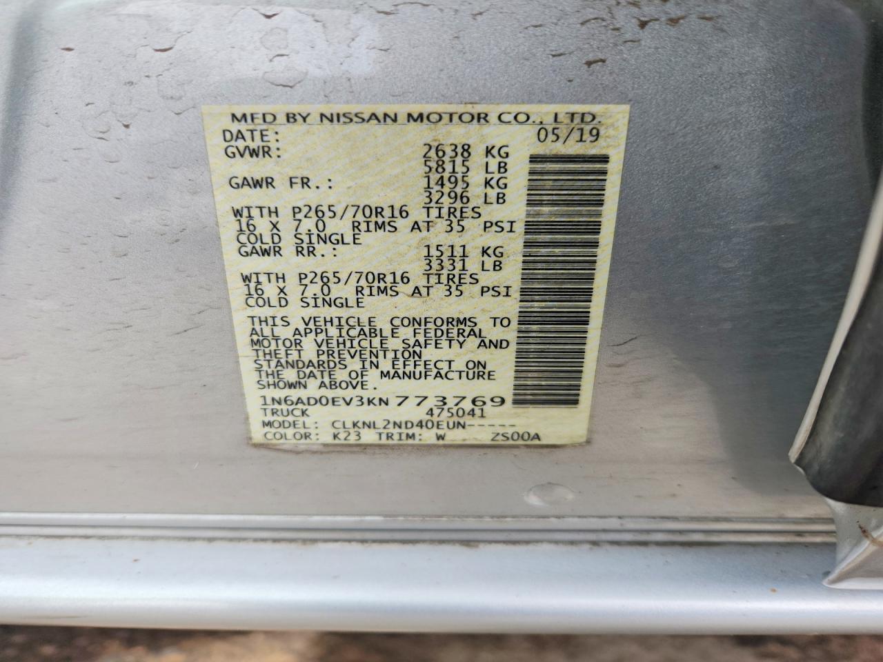 2019 NISSAN FRONTIER SV photo 34