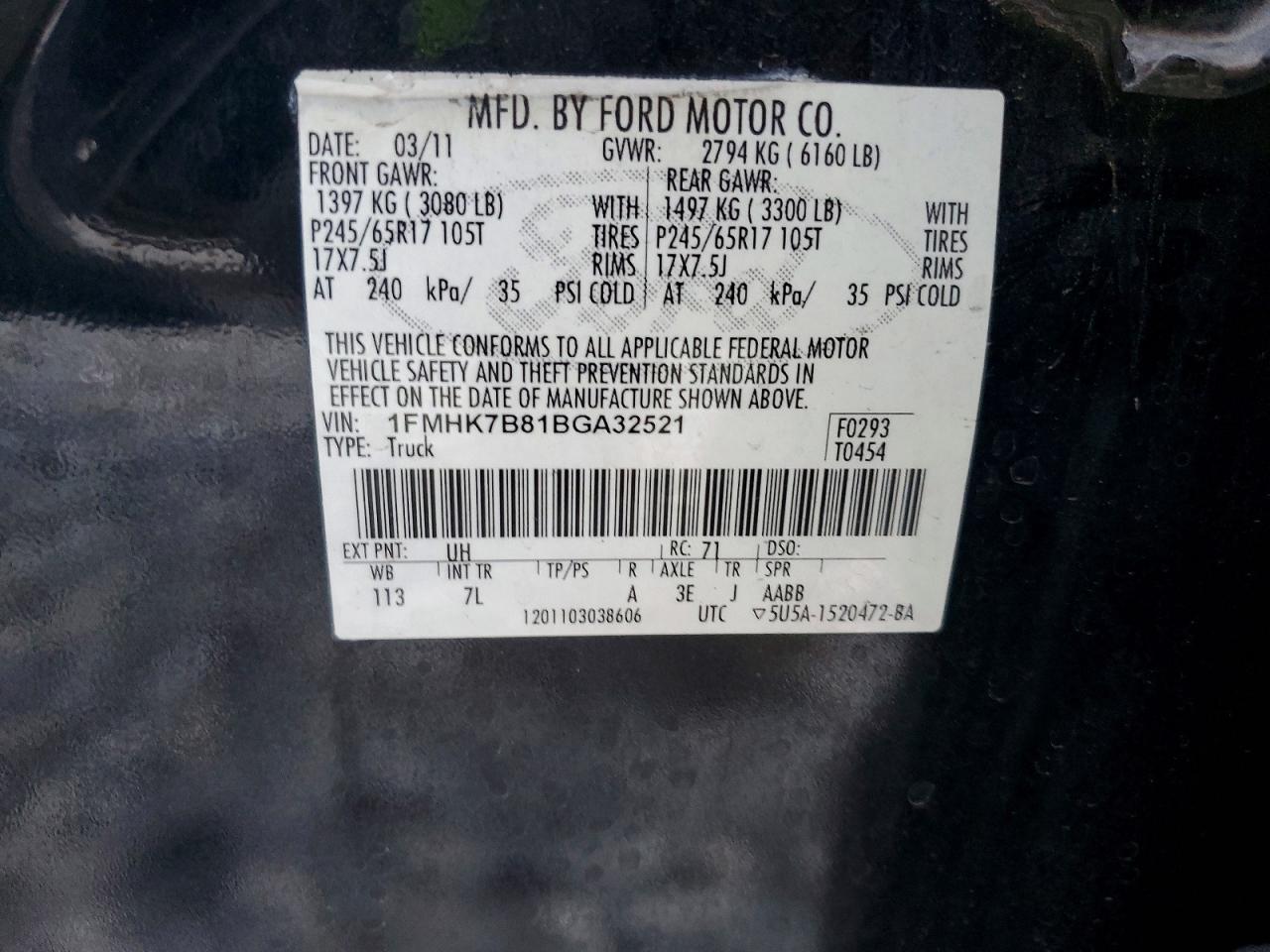 2011 FORD EXPLORER photo 34