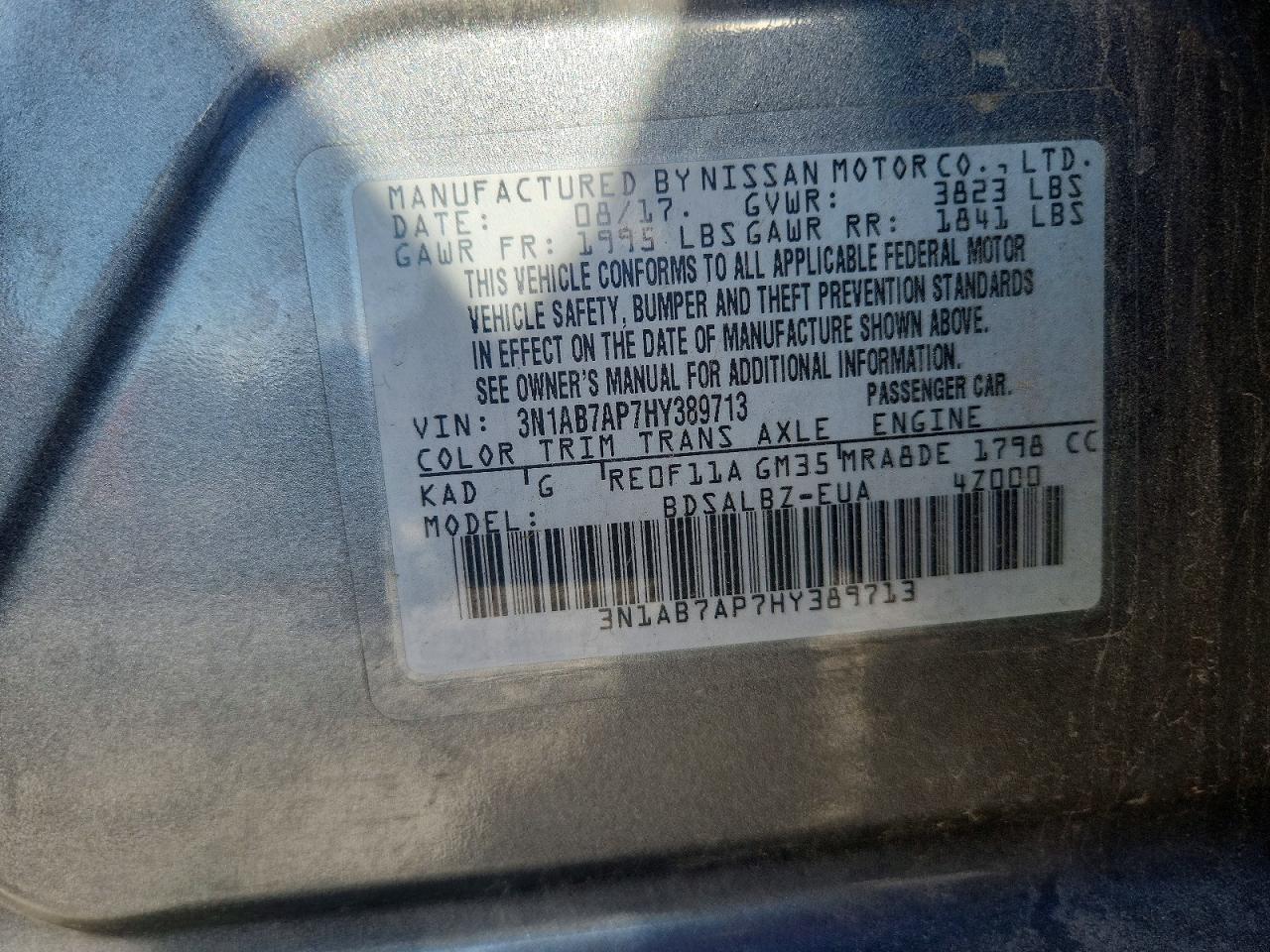 2017 NISSAN SENTRA S photo 37