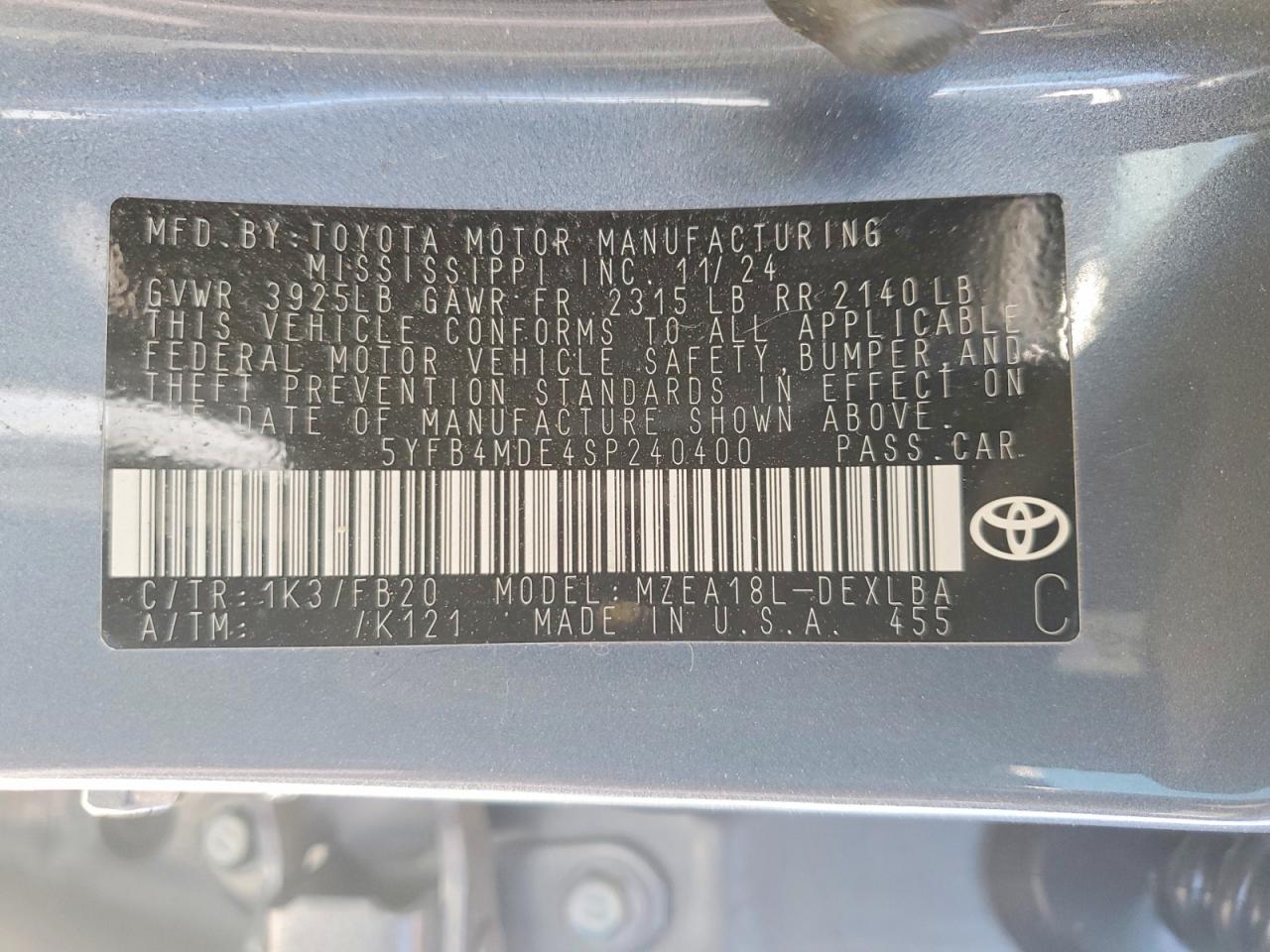 2025 TOYOTA COROLLA LE photo 25