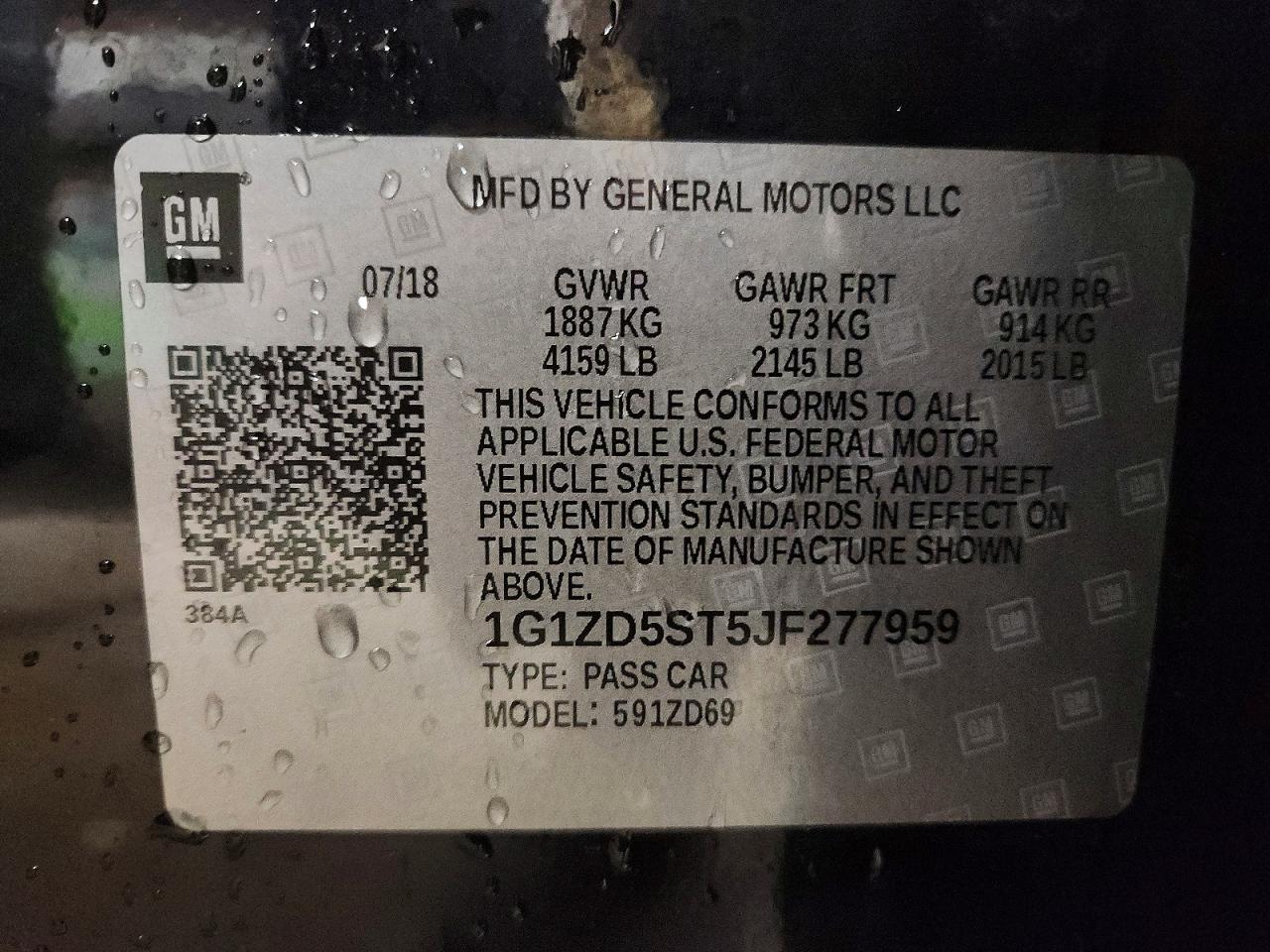 2018 CHEVROLET MALIBU LT photo 23