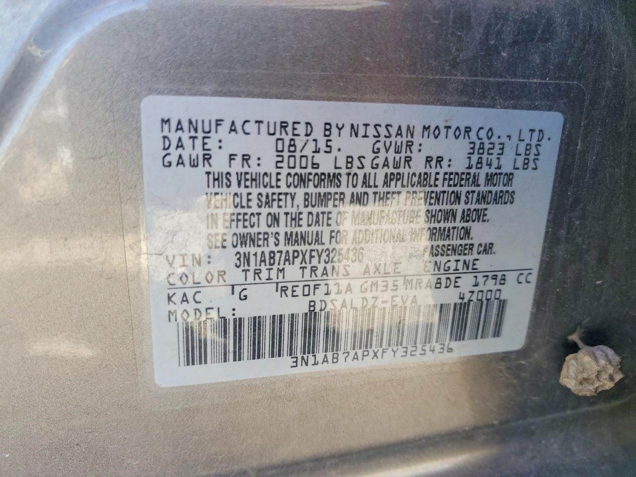 2015 NISSAN SENTRA SV photo 23