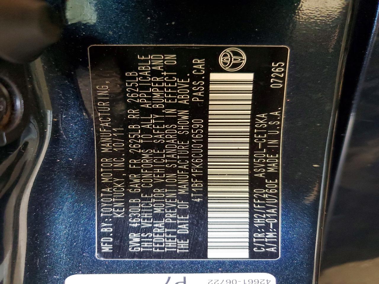 2012 TOYOTA CAMRY SE photo 25