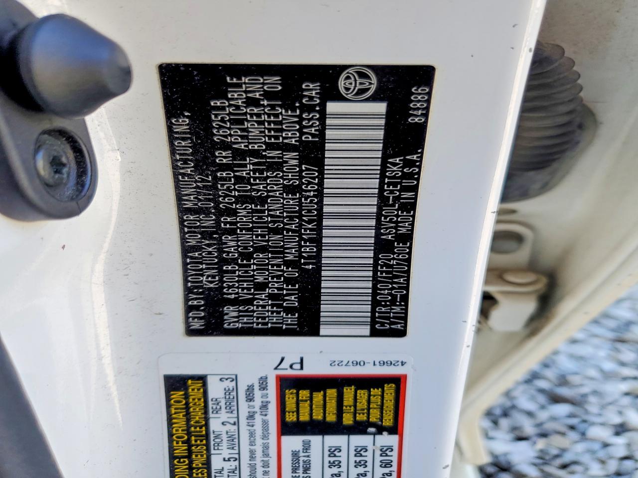 2012 TOYOTA CAMRY SE photo 23