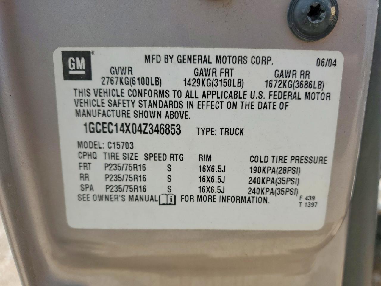 2004 CHEVROLET SILVERADO C1500 photo 34