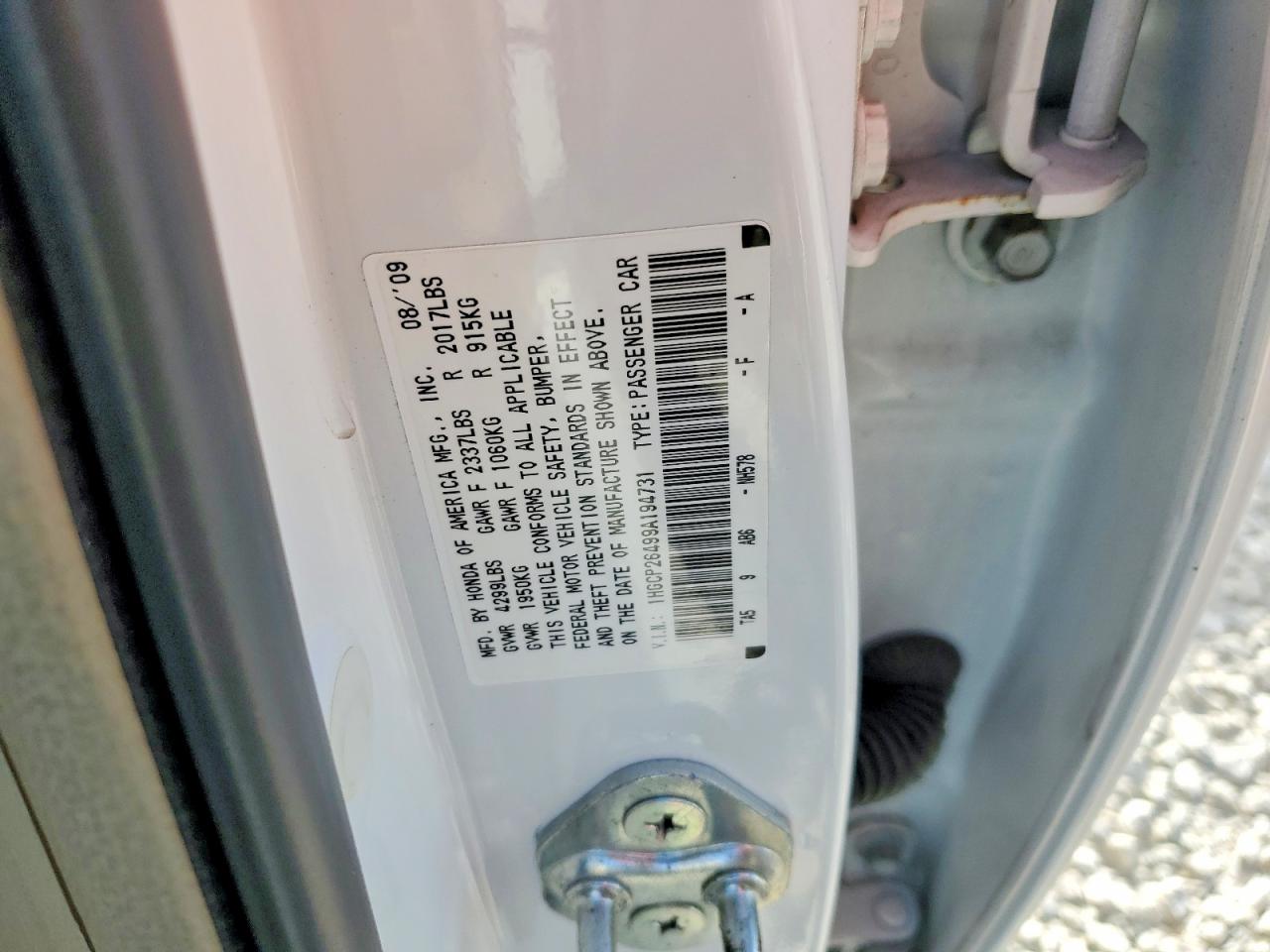 2009 HONDA ACCORD LXP photo 37