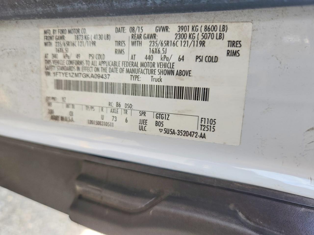 2016 FORD TRANSIT T-150 photo 25