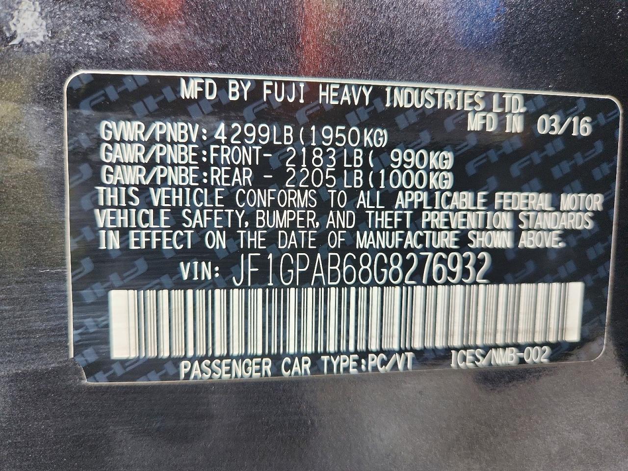 2016 SUBARU IMPREZA PREMIUM photo 25