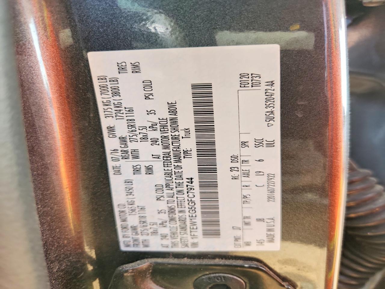2016 FORD F150 SUPERCREW photo 37