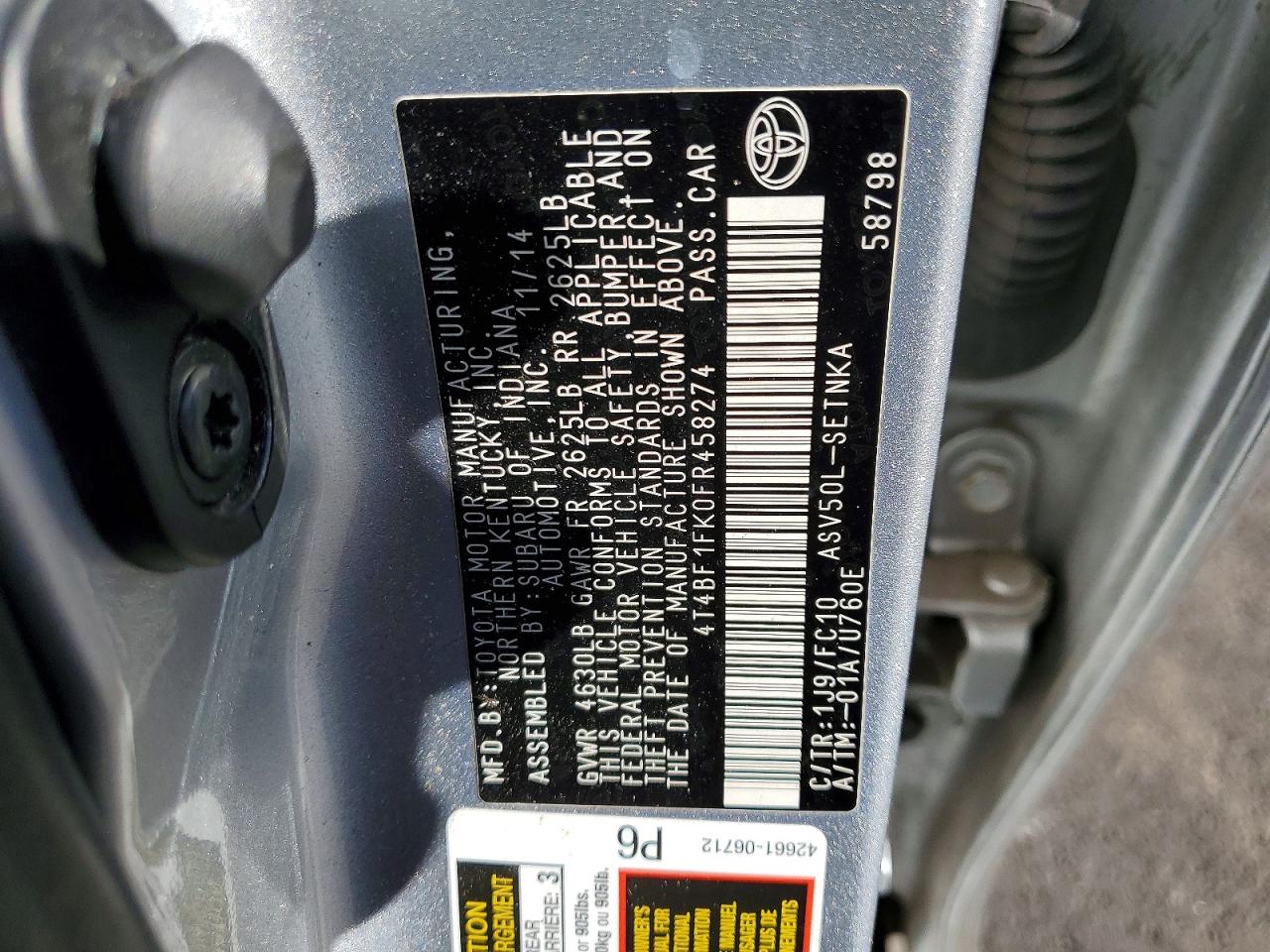 2015 TOYOTA CAMRY LE photo 25