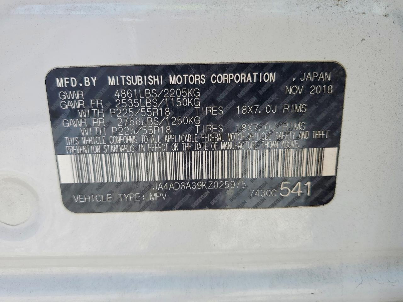 2019 MITSUBISHI OUTLANDER SE photo 25