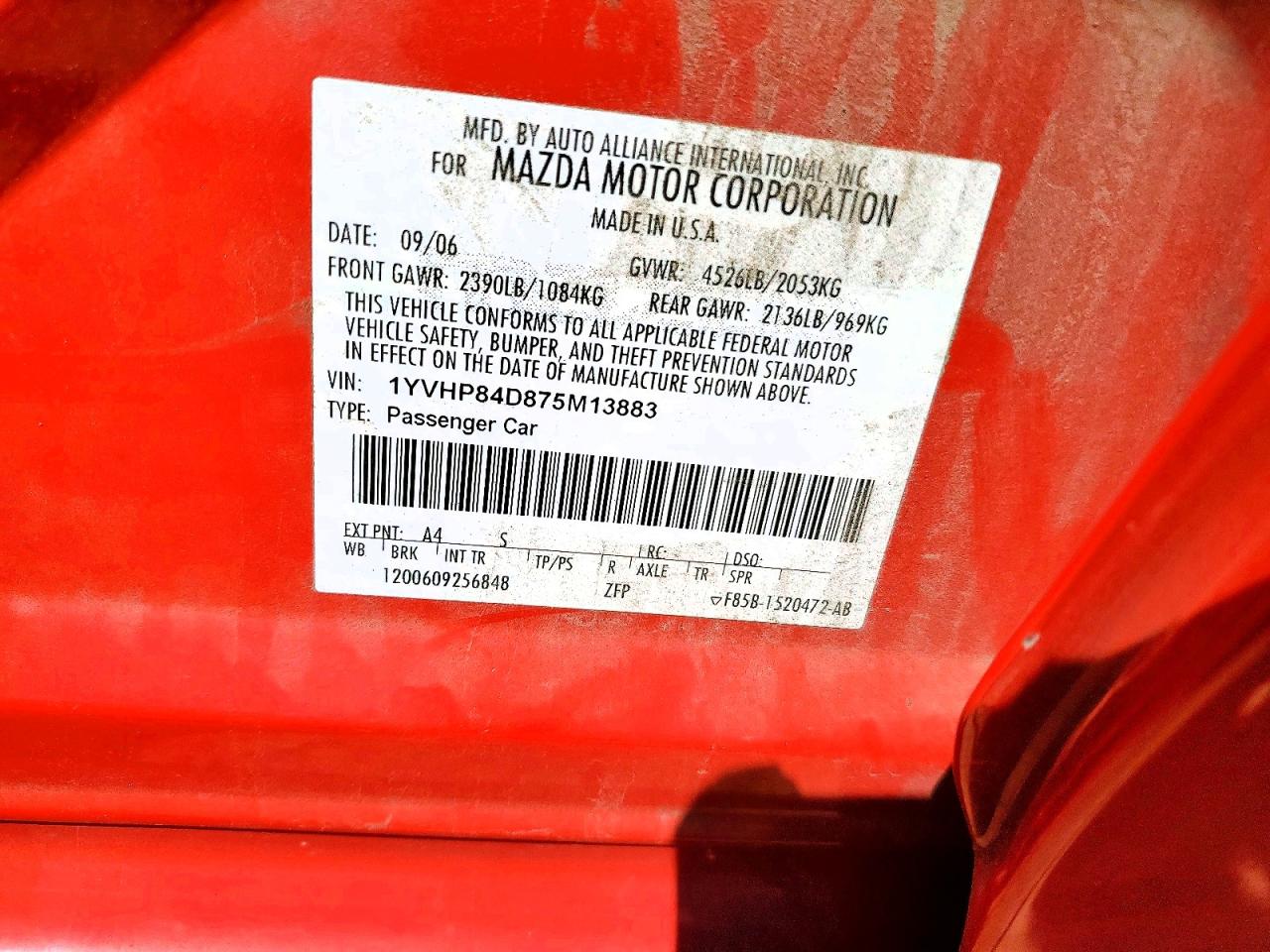 2007 MAZDA 6 S photo 23