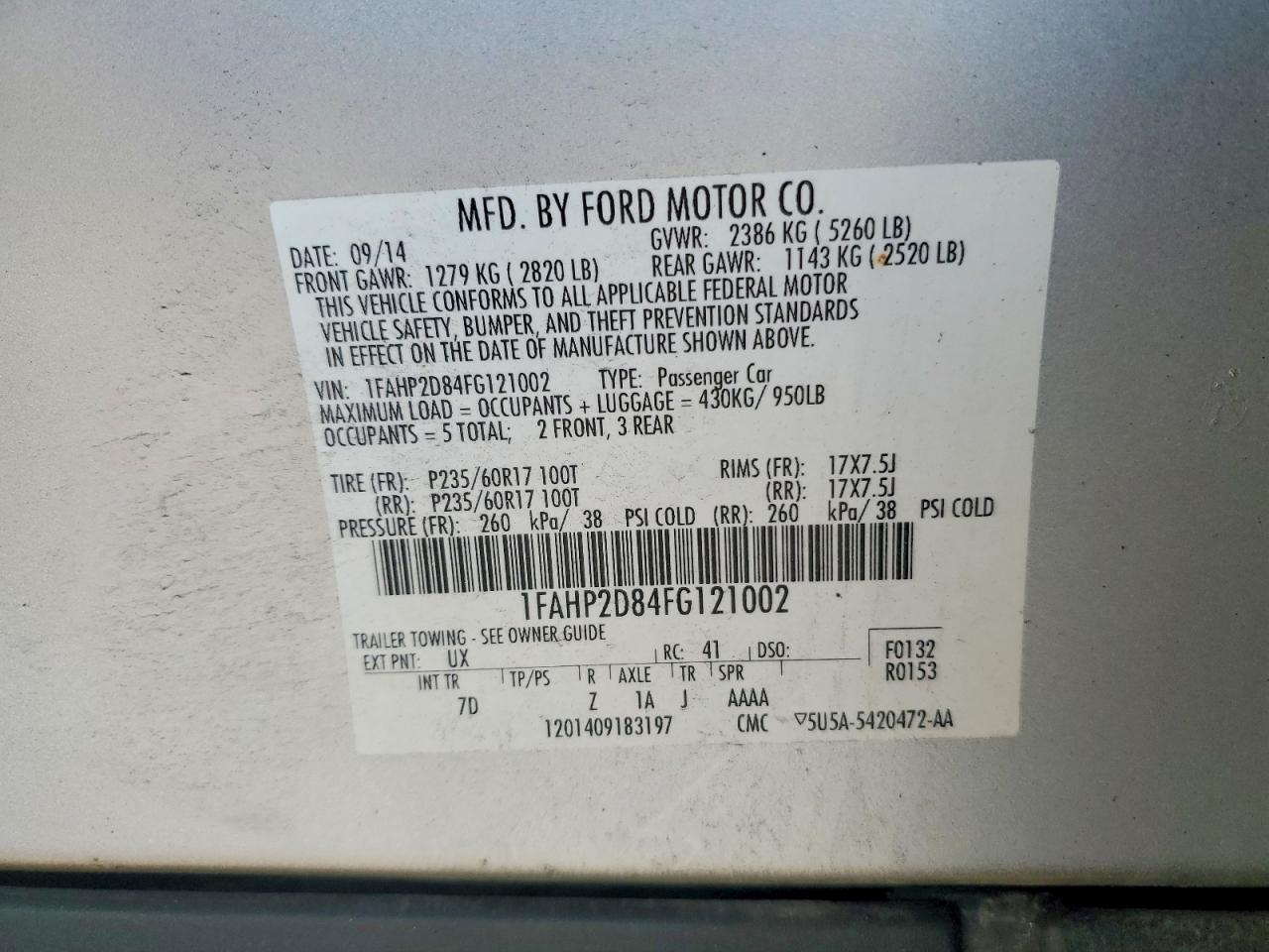 2015 FORD TAURUS SE photo 34