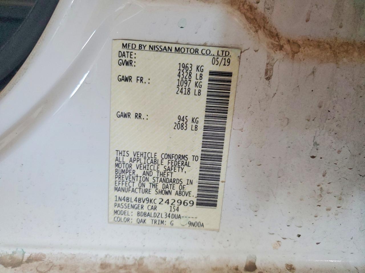 2019 NISSAN ALTIMA 2.5 S photo 12