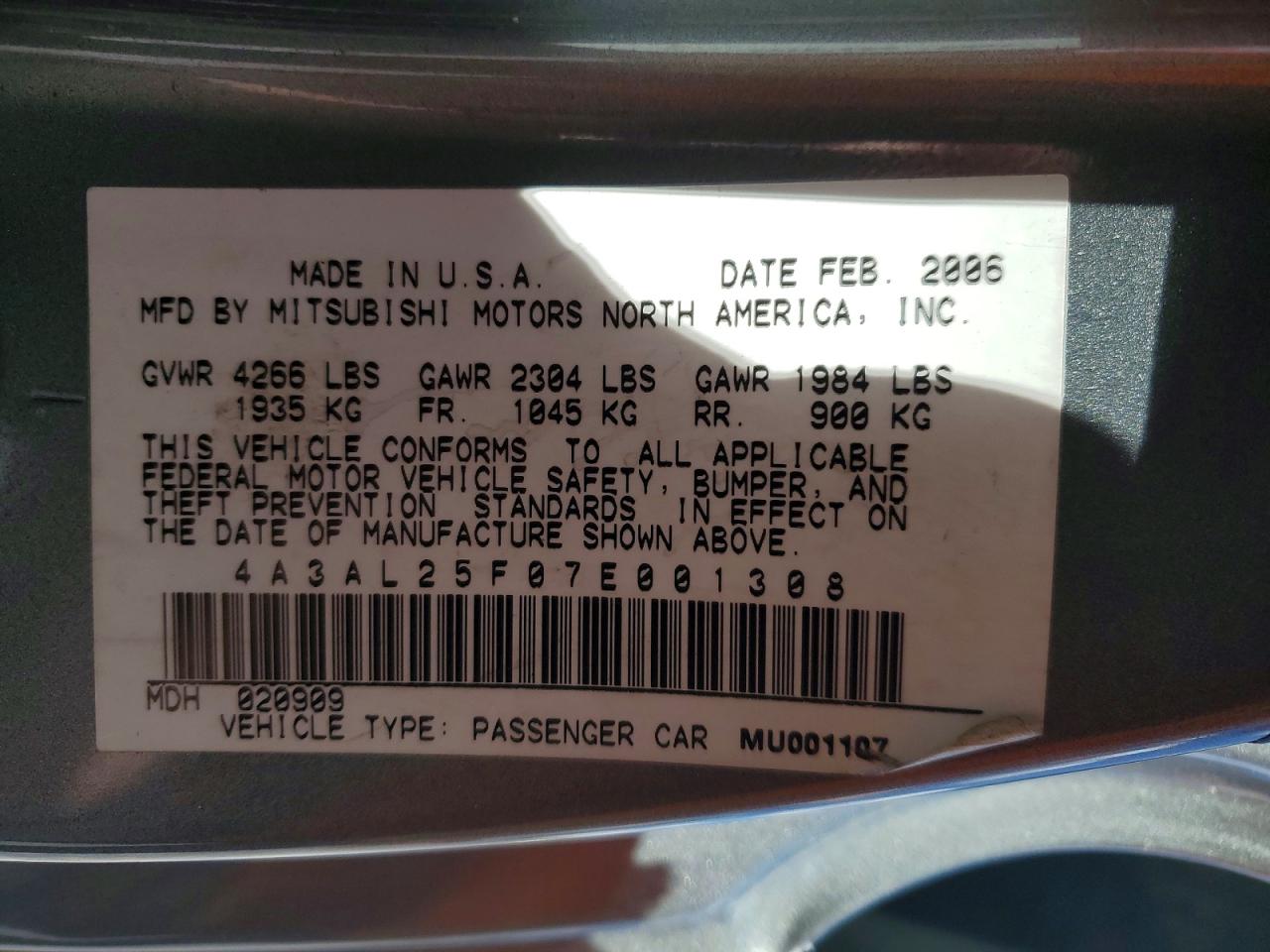 2007 MITSUBISHI ECLIPSE SPYDER GS photo 13