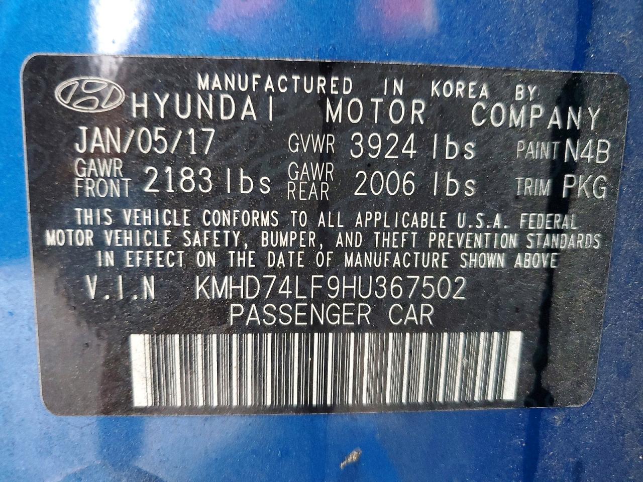 2017 HYUNDAI ELANTRA SE photo 37