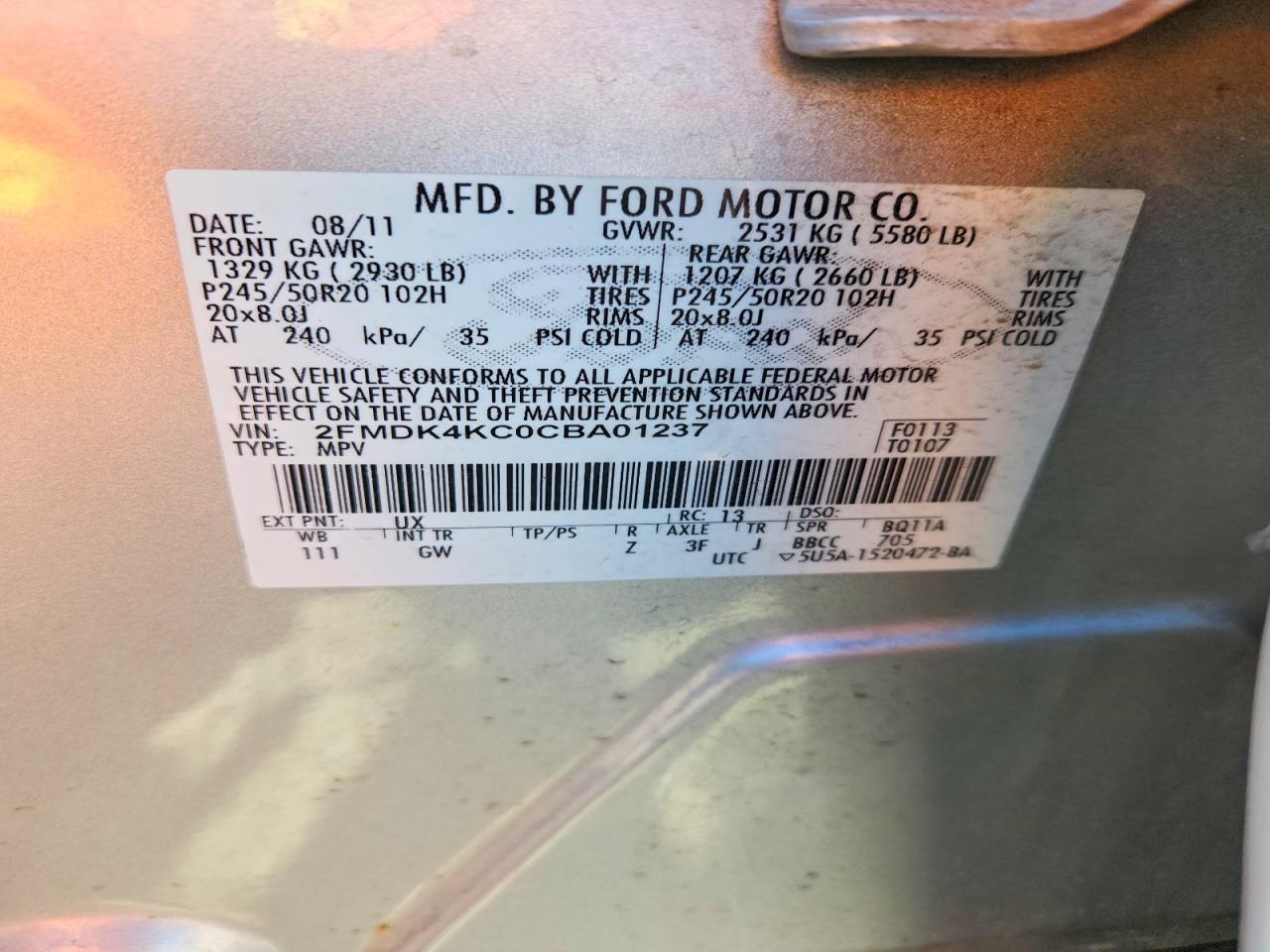 2012 FORD EDGE photo 27