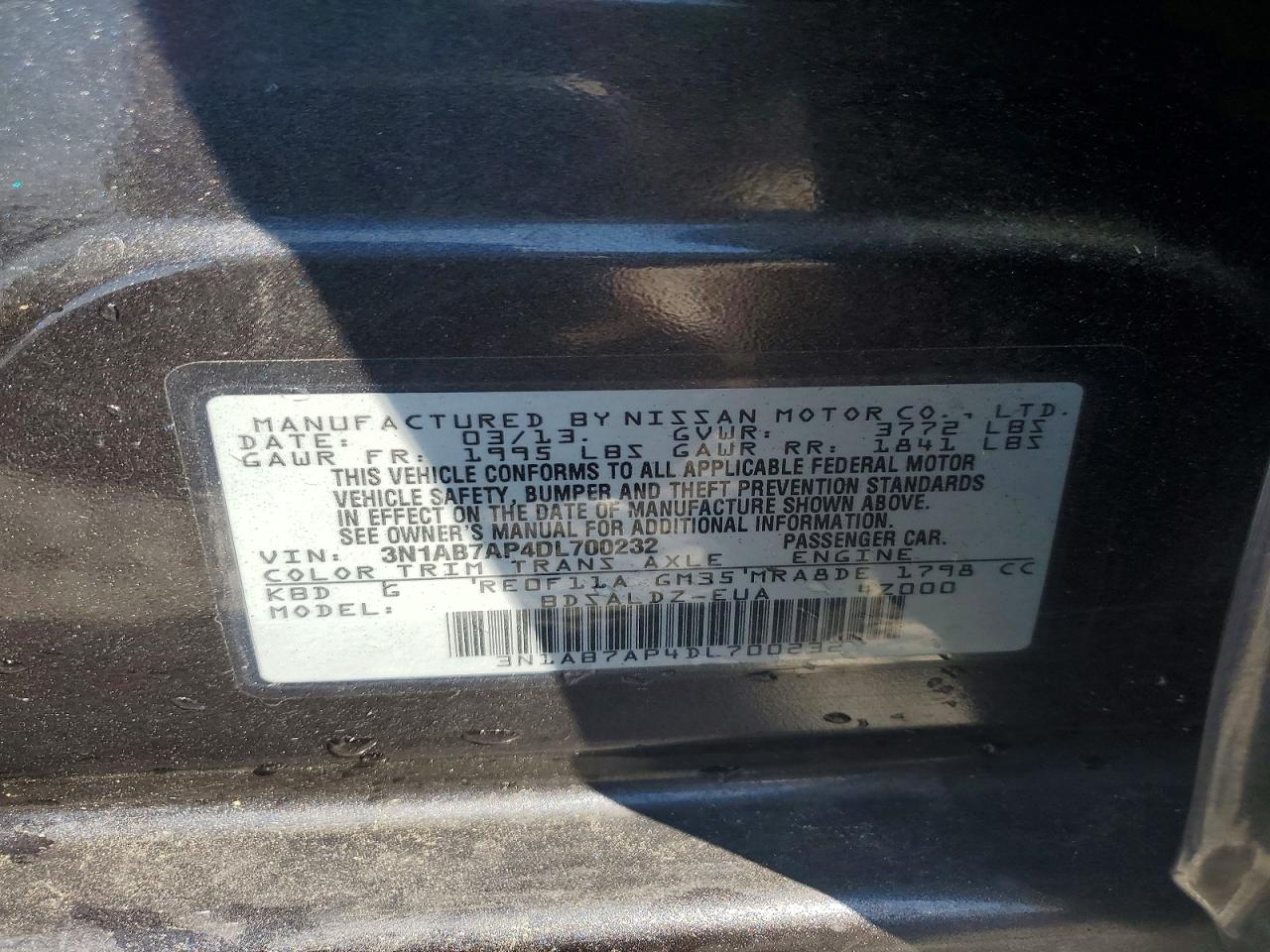 2013 NISSAN SENTRA S photo 12