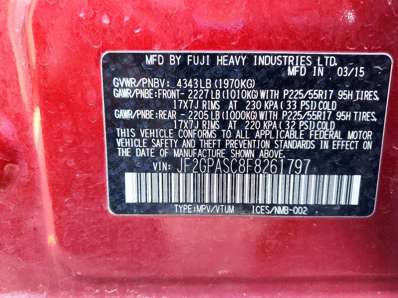 2015 SUBARU XV CROSSTREK SPORT LIMITED photo 25