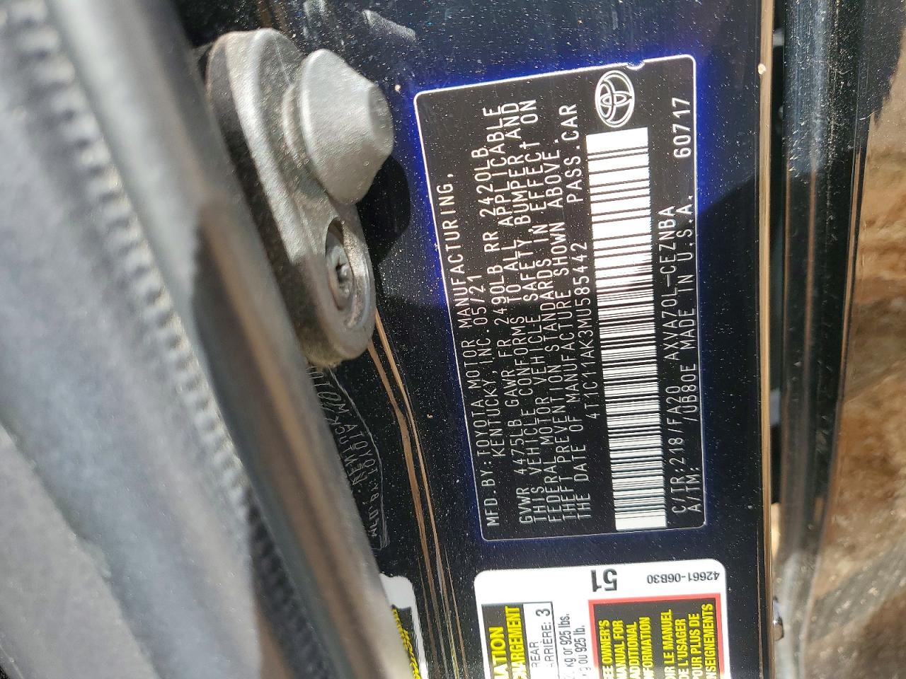 2021 TOYOTA CAMRY LE photo 34