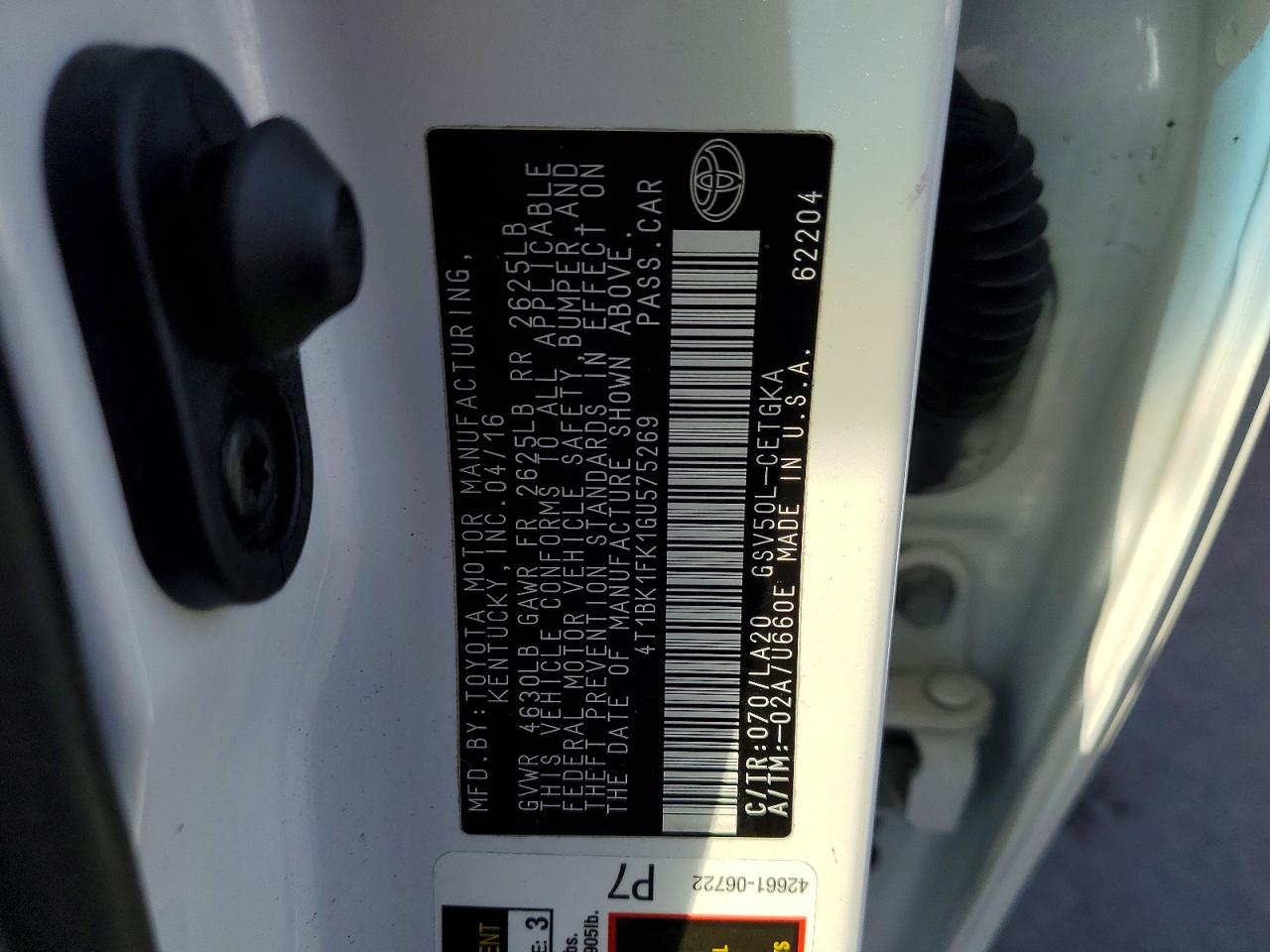 2016 TOYOTA CAMRY XLE V6 photo 12