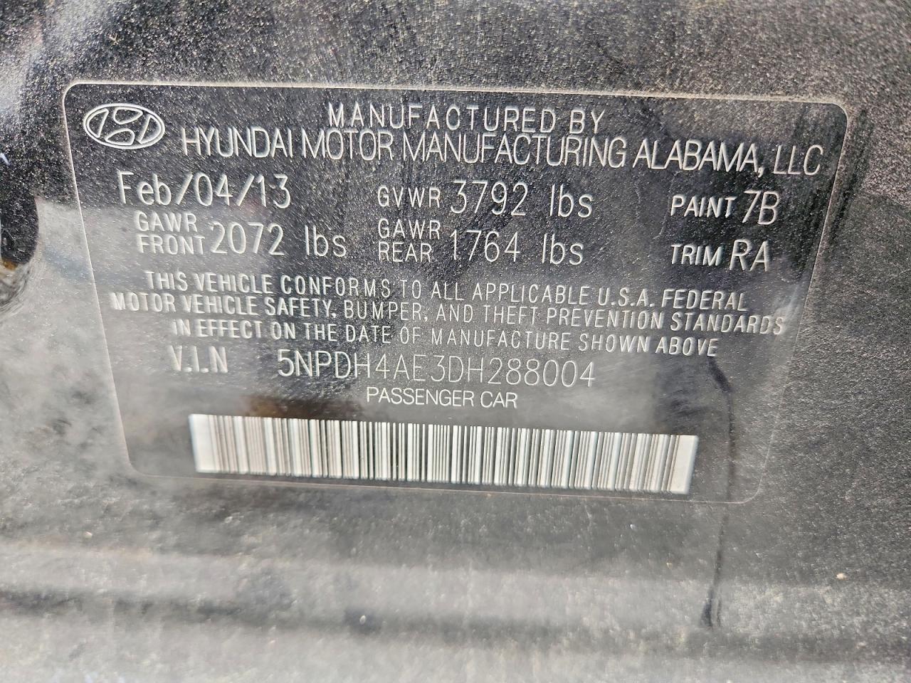 2013 HYUNDAI ELANTRA GLS photo 34