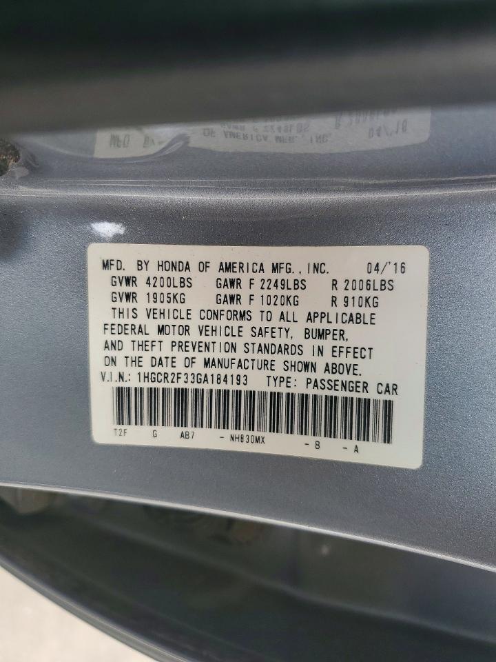 2016 HONDA ACCORD LX photo 25