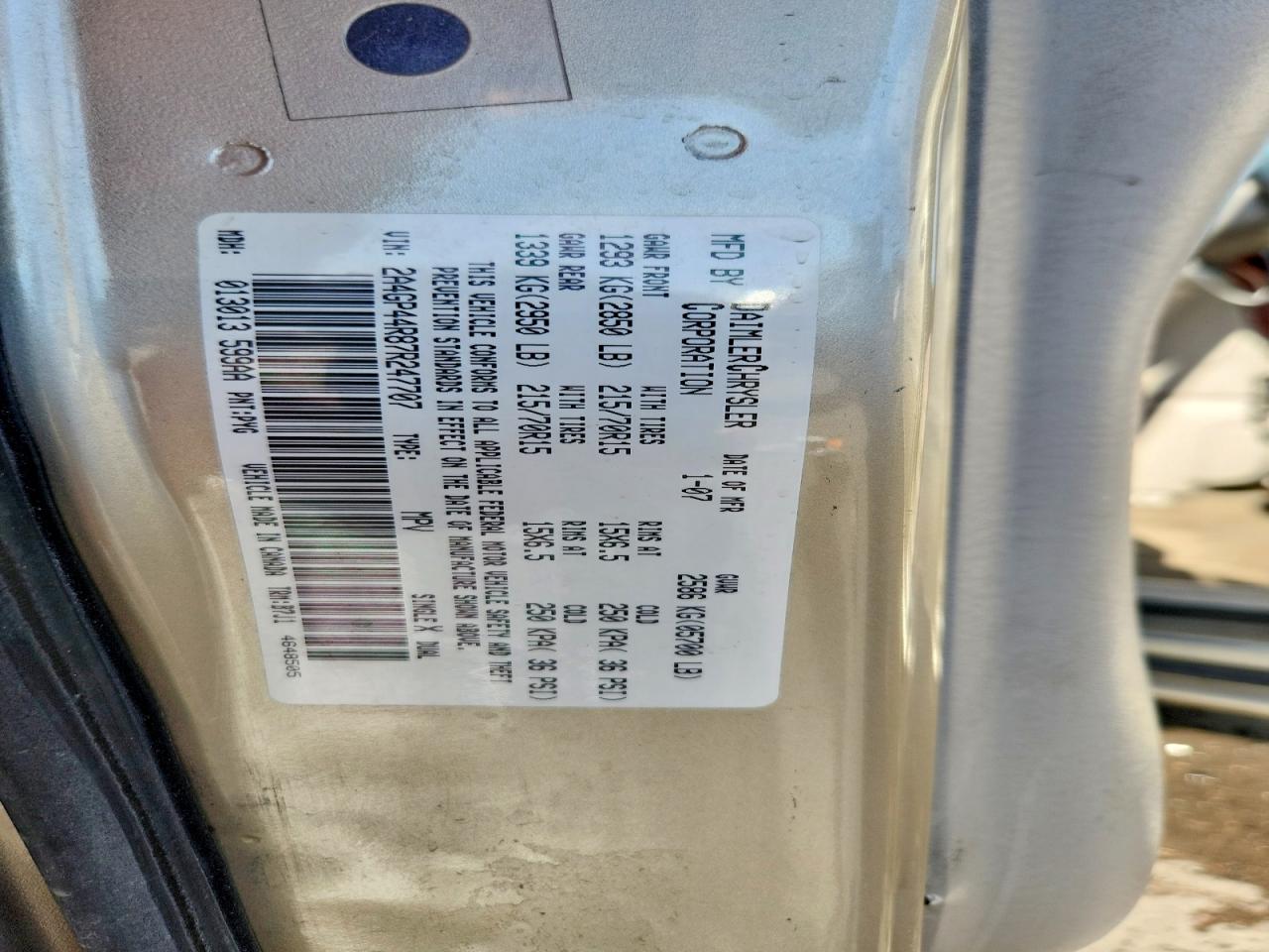 2007 CHRYSLER TOWN & COUNTRY LX photo 37
