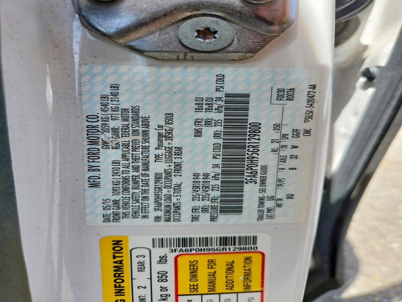 2016 FORD FUSION SE photo 25