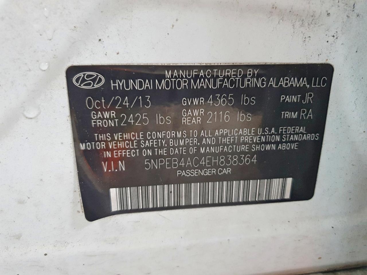 2014 HYUNDAI SONATA GLS photo 23