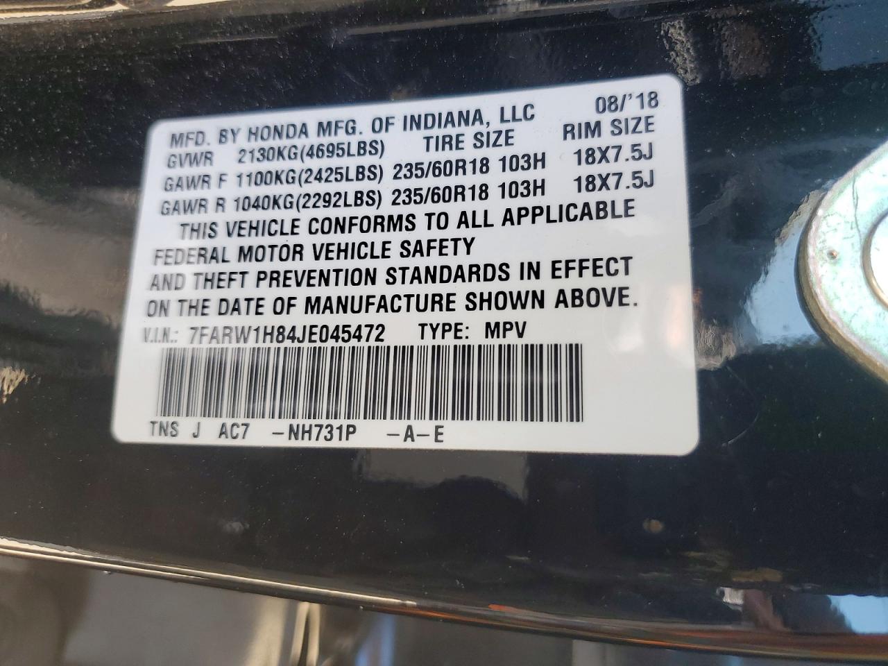 2018 HONDA CR-V EXL photo 40